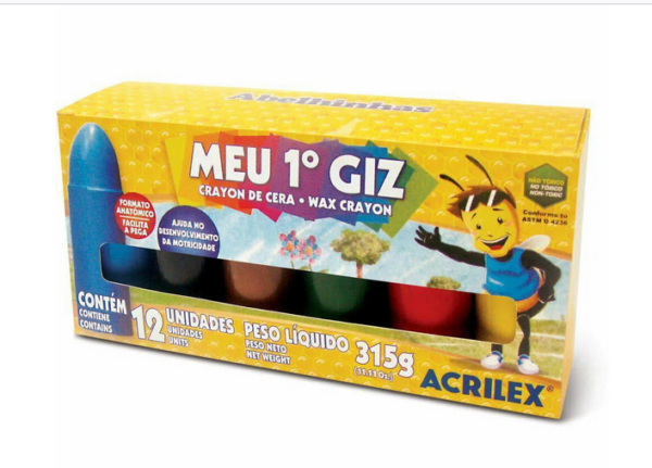 Giz De Cera - Meu Primeiro Giz 12 Cores 370g