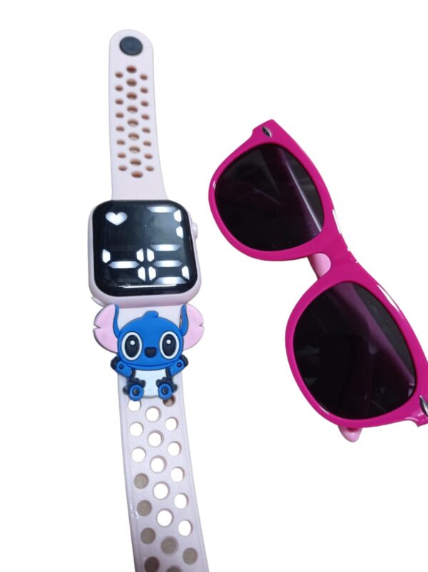 Lilo Stitch Reloginho Mais Oculos De Sol Rosa - Image 4